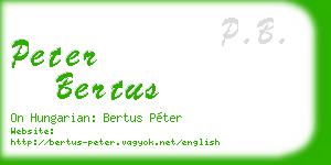 peter bertus business card